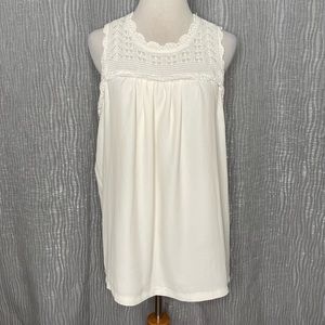 Ann Taylor crochet yoke tank